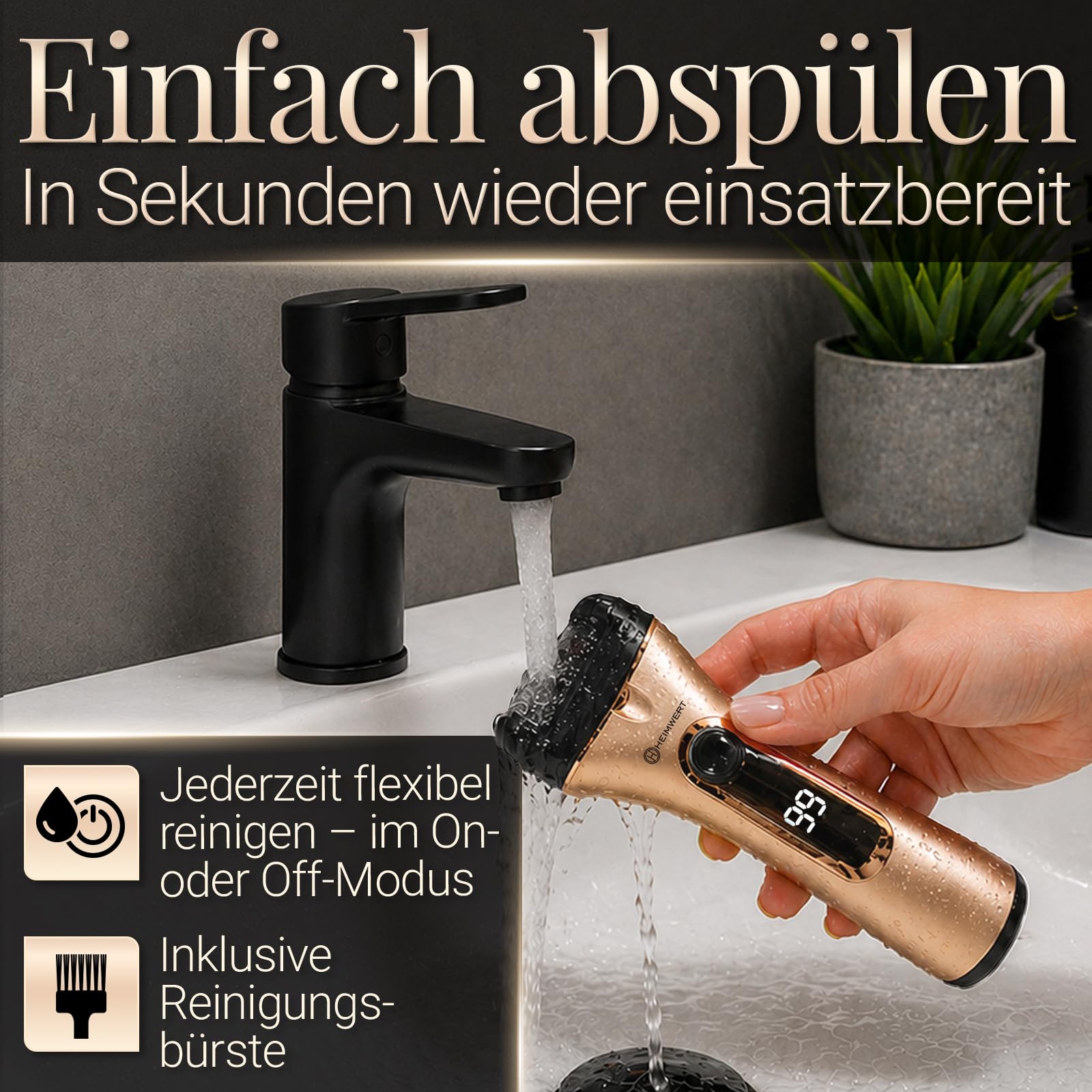 Heimwert PediWell Pro - Eliminador de callos eléctrico con diamante, motor extrapotente, húmedo/seco, batería de alto rendimiento y luz para eliminar rápidamente callos de los pies (dispositivo)