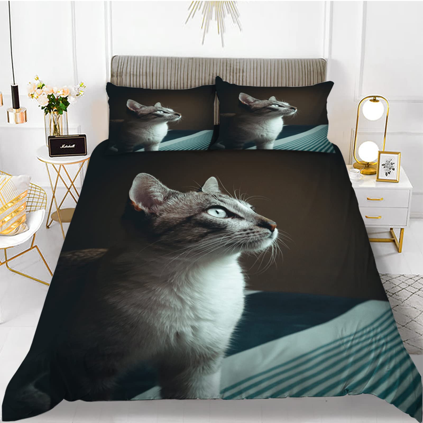 Housse de couette 140x200 renard noir pour décorer la chambre d'un enfant ou ado