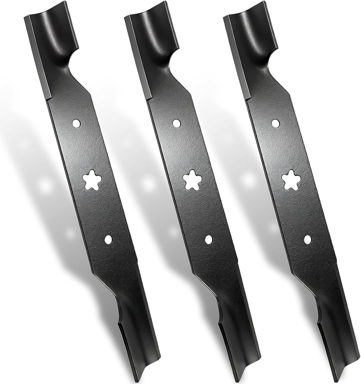 GANCO 187256 Mulching Blades for Husqvarna 54 Inch Mower Z254 YTH2454 Craftsman Poulan Replacement Part 532187256 539112053 187254 (Pack of 3 Lawn Mower Blades)