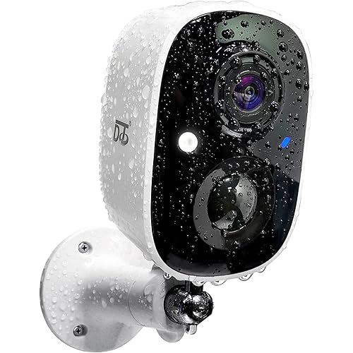 DCT Security Cameras Wireless Outdoor: WiFi Battery Cameras for Home Outside 2K Color Night Vision Motion Detection Surveillance Cameras Two-Way Audio Siren Alarm Spotlight(White)