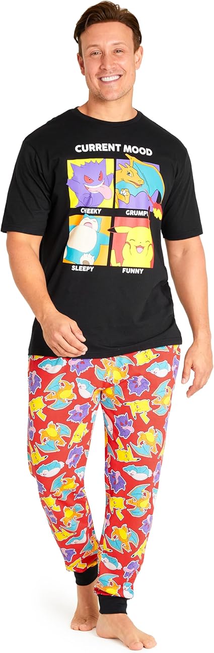 Pokemon Pikachu-pyjama voor heren | Karakter Loungebroek en T-Shirt Blauw PJ Set | Ik moet ze allemaal vangen | Nachtkleding Cadeaus voor hem Fan Merchandise Pokemon Pikachu-pyjama voor heren | Karakter Loungebroek en T-Shirt Blauw PJ Set | Ik moet ze allemaal vangen | Nachtkleding Cadeaus voor hem Fan Merchandise