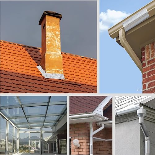 Miniatura 6 de CAKRETY Cinta adhesiva de butilo (2 pulgadas de ancho x 16.4 pies de largo x 6 rollos), cinta selladora impermeable, para reparación de caravanas,