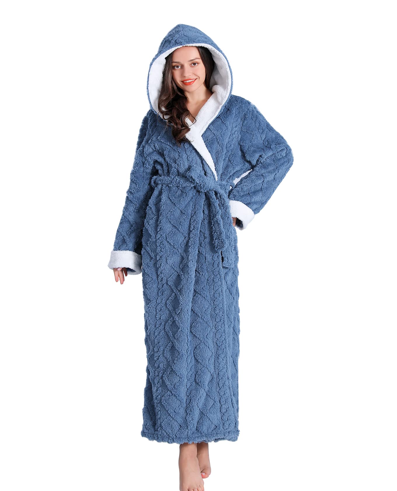 LKG Ladies Plush Hooded Robe