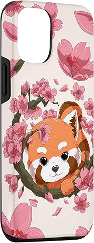 Miniatura 3 de Funda para iPhone 15 Pro Cute Red Panda y Sakura Cherry Blossom