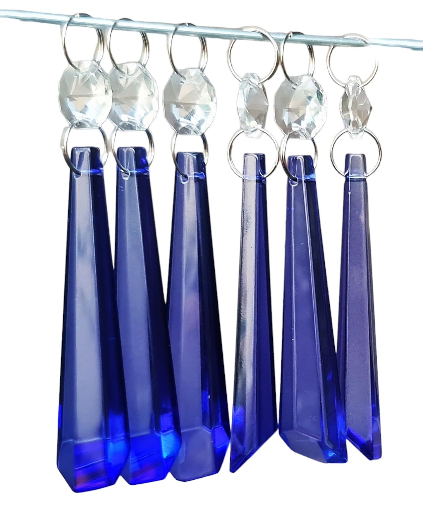 Gouttes de lustre bleu cobalt 72 mm en verre pour remplacer pampilles cassées