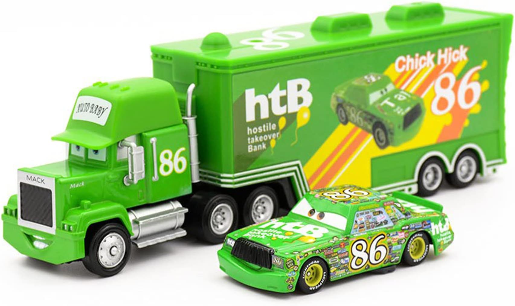 The King& Chick Hicks & Mack Truck Uncle Diecast Vehicle Toys Set (Chick Hicks Truck)