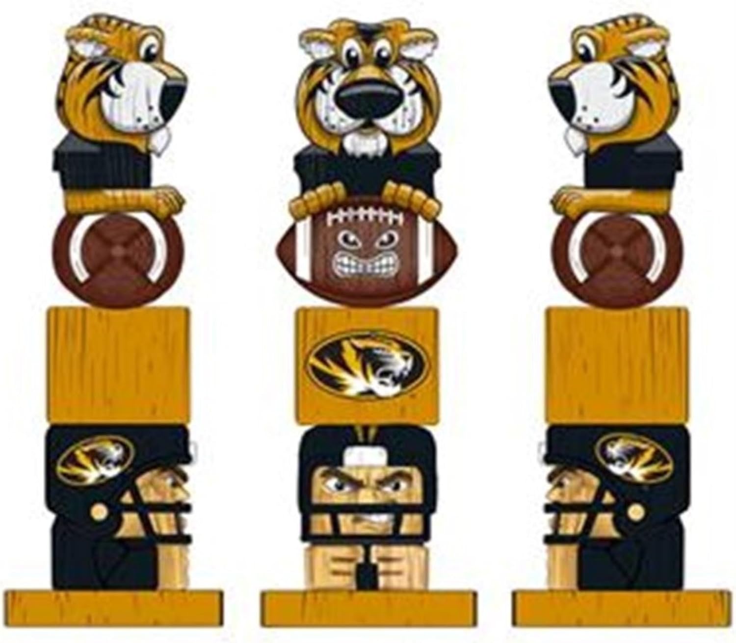 Team Sports America University of Missouri Tigers Tiki Totem Garden Statue, Hand Painted Resin, 16 Inch, Indoor Outdoor Decor