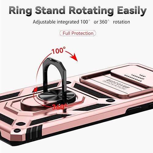 Miniatura 6 de Funda para Samsung Galaxy S10 Plus con cubierta para lente de cámara, protector de pantalla HD, soporte de anillo magnético probado contra caídas de