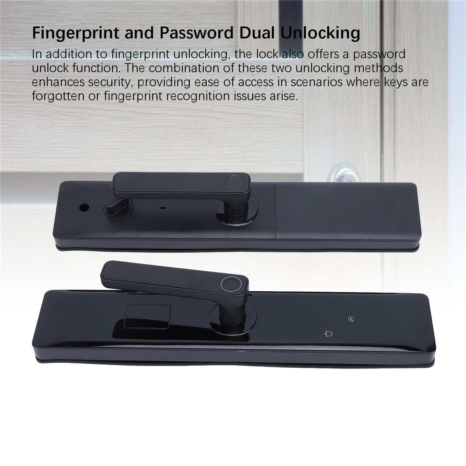Smart Fingerprint Lock, Sturdy Aluminum Alloy Structure, Advanced Semiconductor Recognition, Keyless Entry for Home Use, with Keys and APP Control for Remote Access
