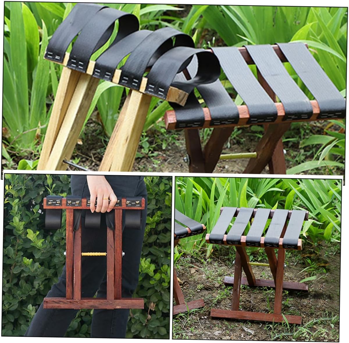 Yardwe Portable Folding Camping Stool Lightweight Outdoor Bench for Fishing BBQ and Travel Compact Design for Durable and Sturdy Construction