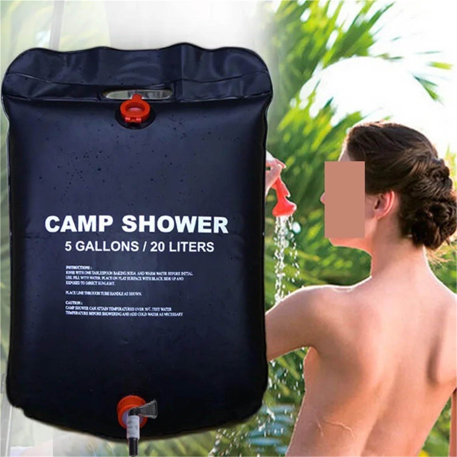 Ducha de Camping, 2 Bolsas de Ducha for Exteriores, Plegables, solares, for baño al Aire Libre, for Camping, compactas y calentadas,para Senderismo,Viajes,Coche