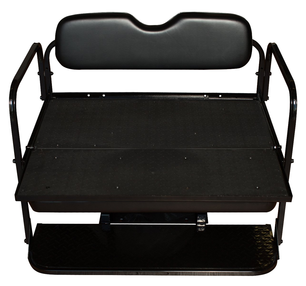 Performance Plus Carts EZGO TXT Golf Cart Flip Folding Rear Seat Kit | Compatible with 1994.5-Up Models (Black)