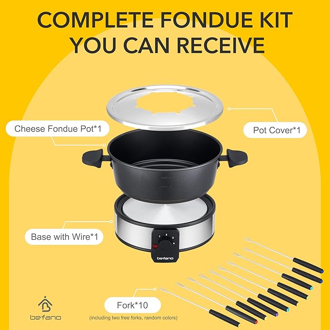 Fondue Eléctrico de Acero Inoxidable 2 Cuartos con Control de Temperatura miniatura 6