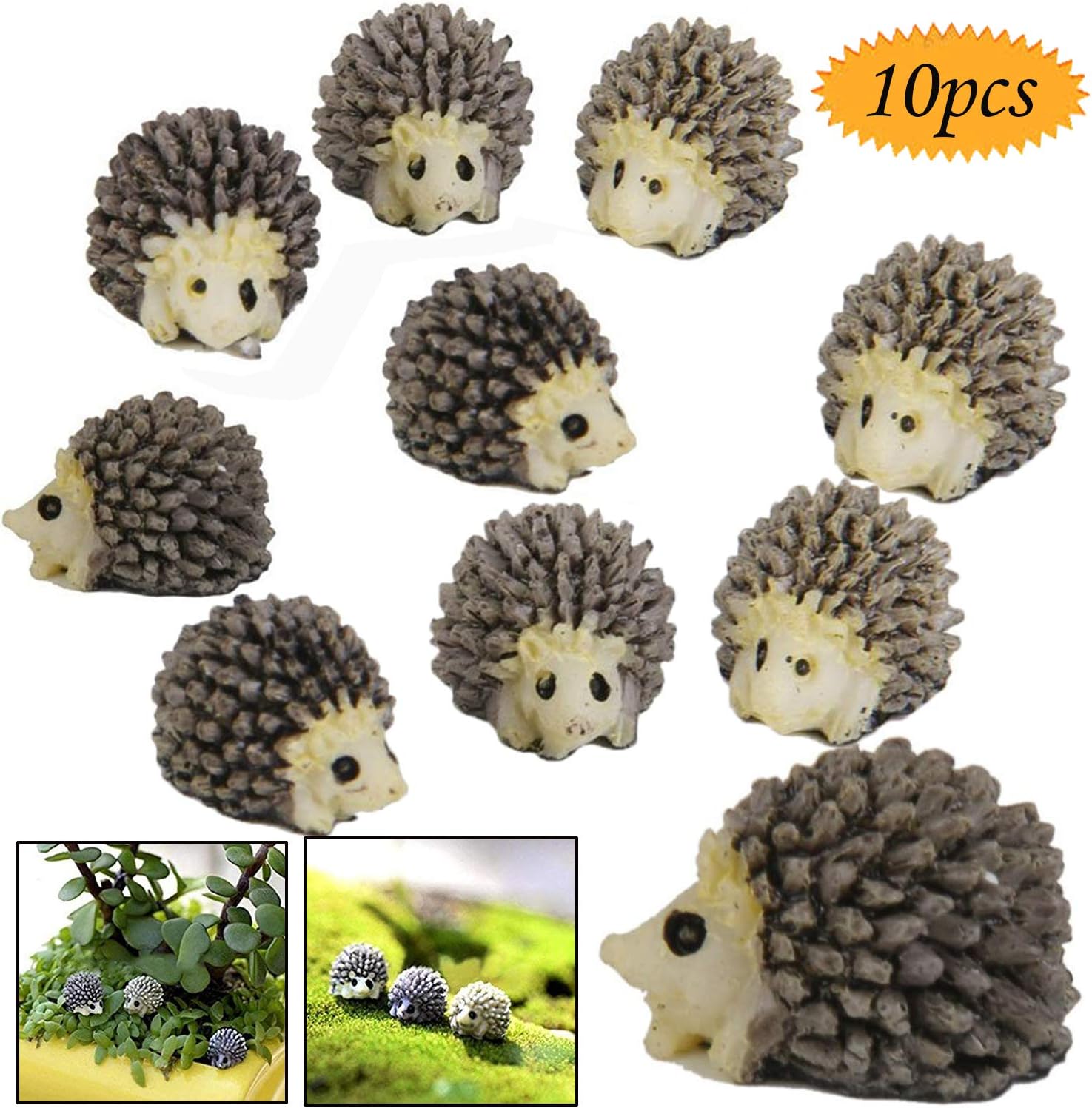 bluesees Miniature Hedgehog, 10pcs Miniature Landscape Garden Decor