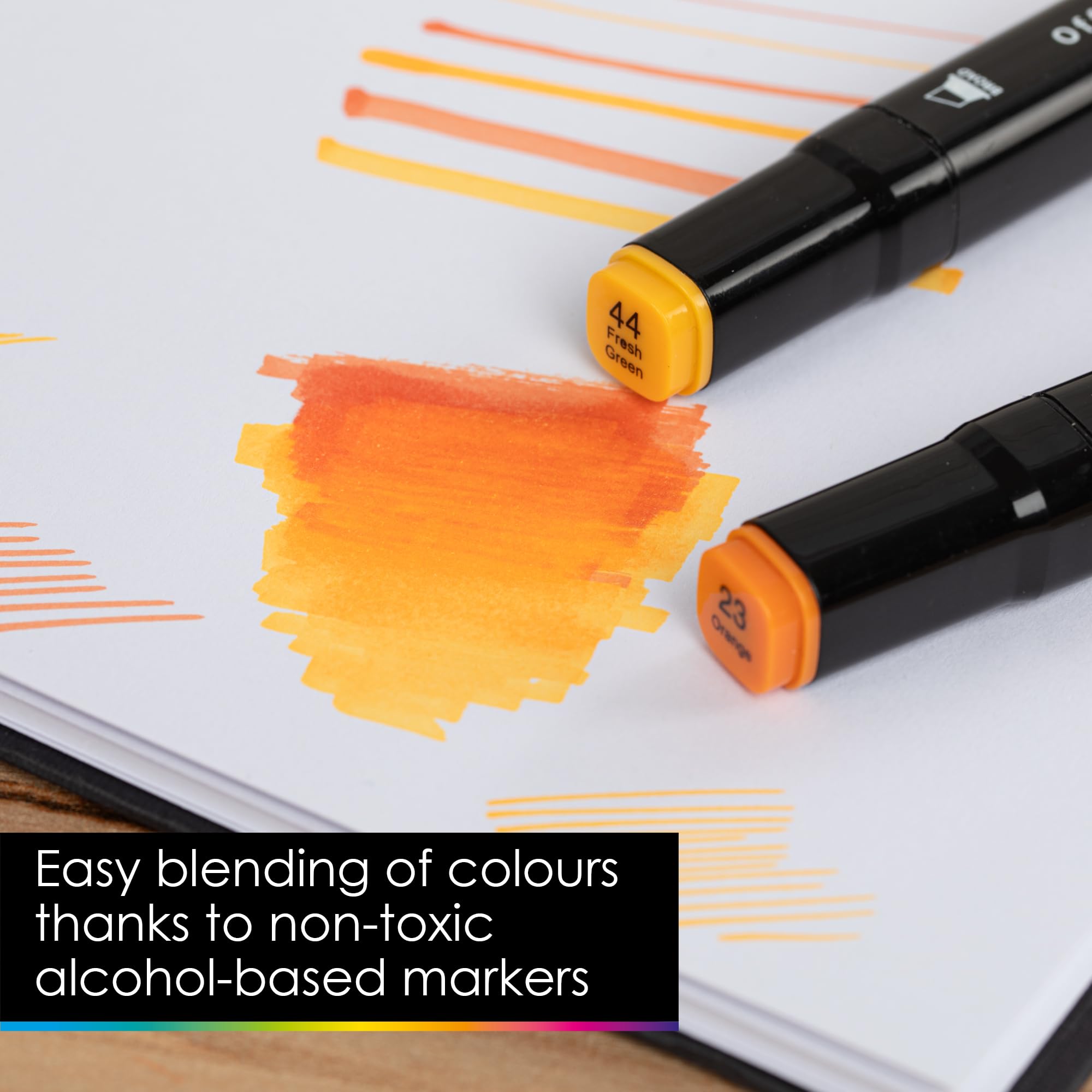 OfficeTree Twinmarkers Alcoholviltstift, 24 stuks, professionele