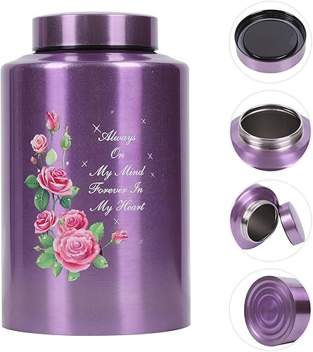 Vista 8 de Urnas para cenizas humanas adultas y mujeres de hasta 220 libras, urna de mariposa morada para cenizas de mamá con bolsa de terciopelo, urnas