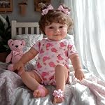 JIZHI Lifelike Reborn Baby Dolls - 43cm/20inch Real Baby Feeling Newborn Realistic Baby Doll Adorable Smiling Real Life Baby Dolls with Gift Box for Kids Age 3+