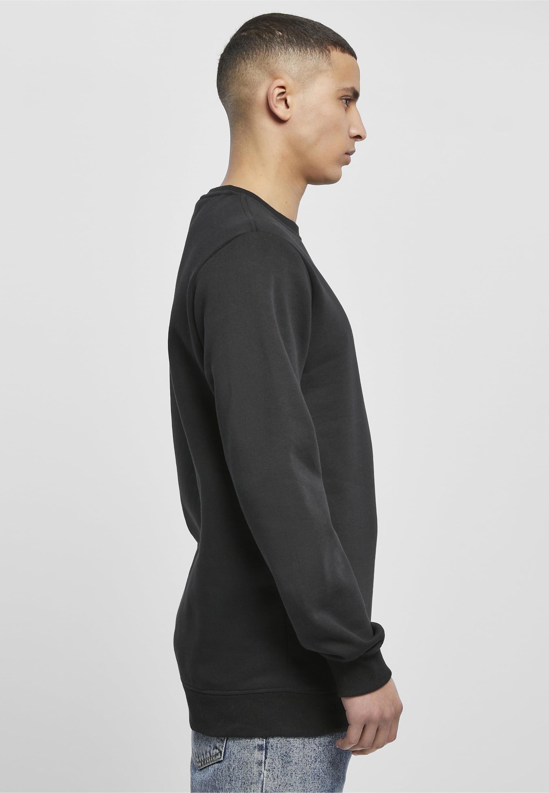 Urban Classics Basic Terry Crew Hombre Sudadera Aceituna Regular