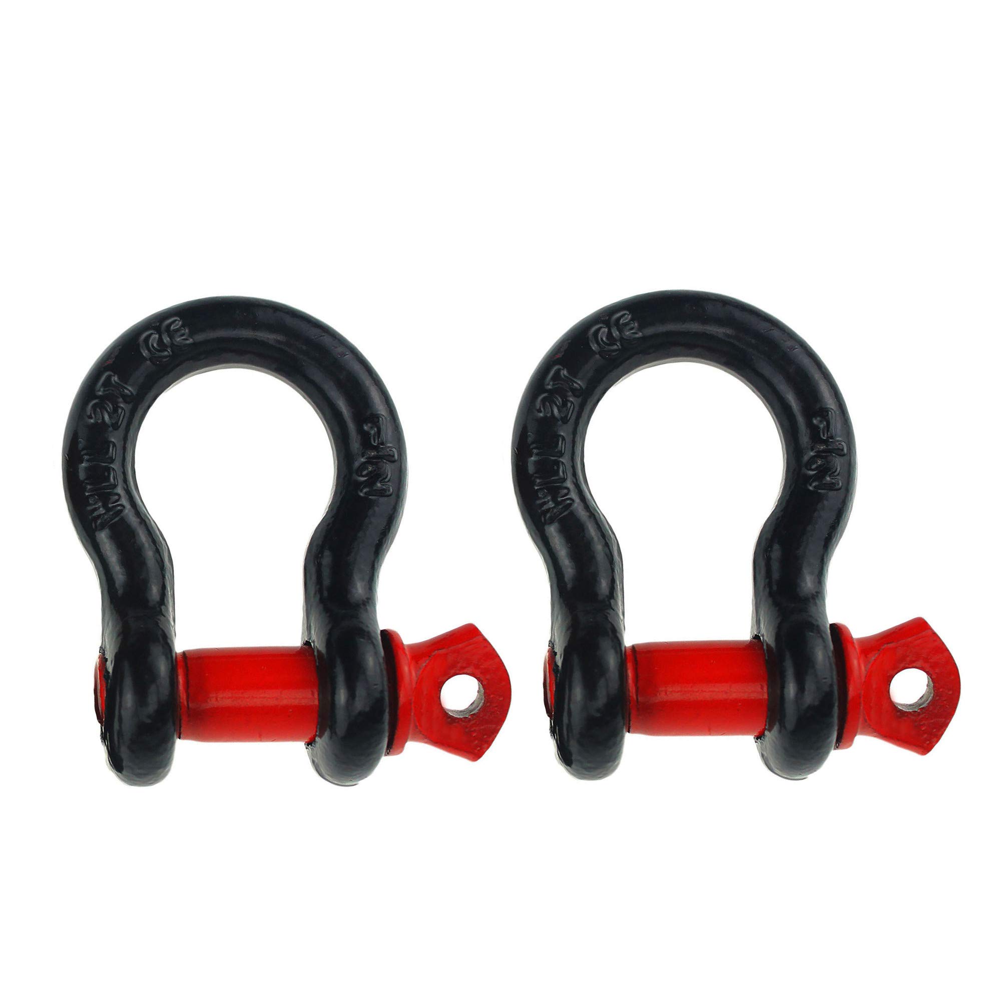 NRC 2PCS 5/8" D Ring Bow Shackle Screw Pin Clevis Rigging Jeep Towing 4 Ton