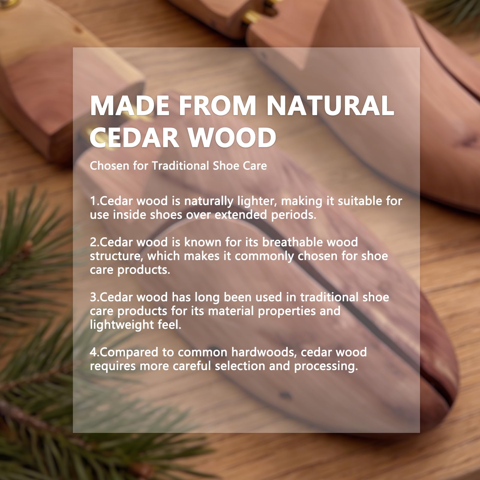 Embauchoirs en Bois de Cèdre Premium Réglables avec Chausse-pied – Maintien Forme Chaussures Cuir Homme & Femme, Absorption Humidité, Anti-Odeur Naturel, Entretien Professionnel