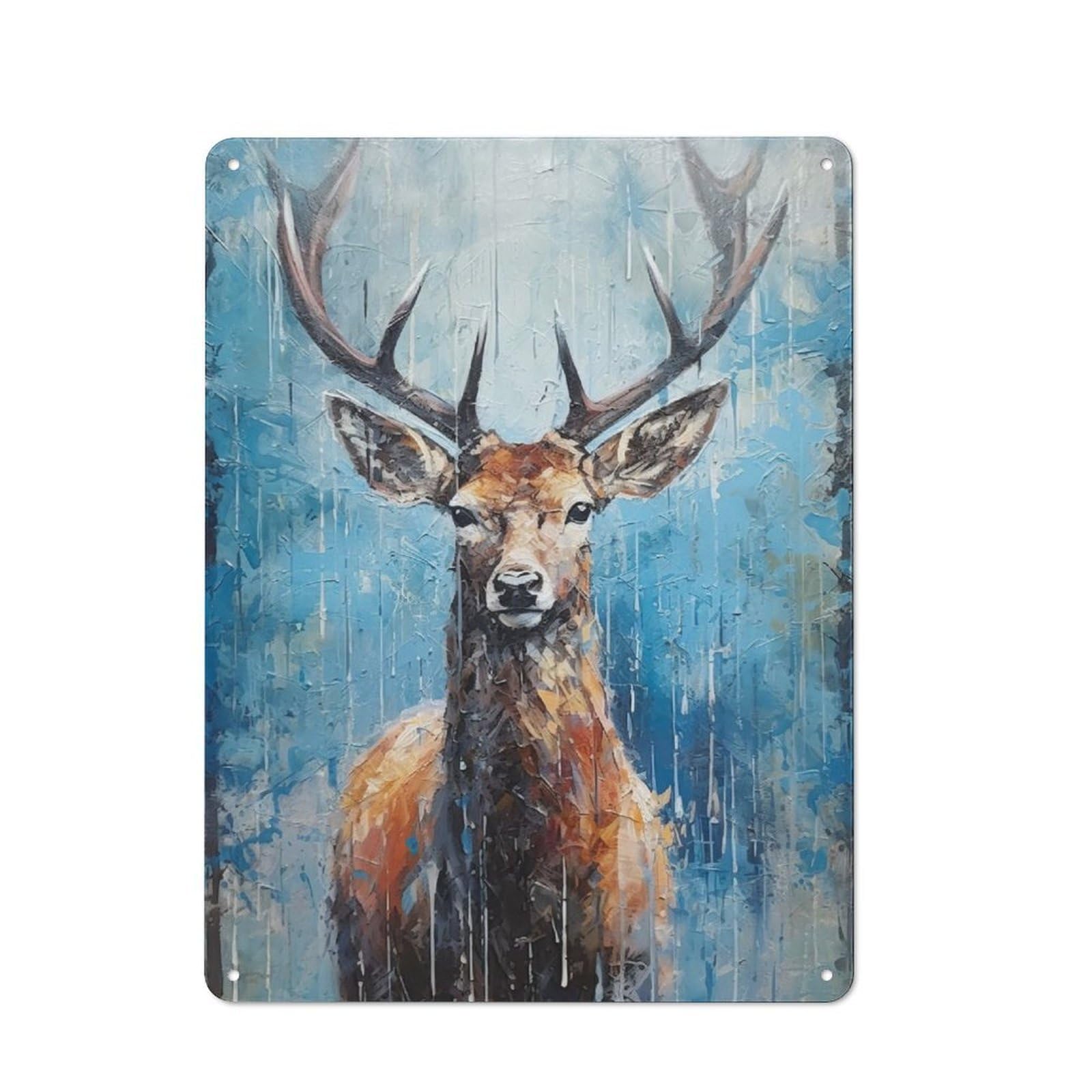 Junmoney Palette Deer Painting Vintage Printed Metal Sign 40X30cm For Workshop Wall, A Decorative Gift For A Newly Furnished Workshop