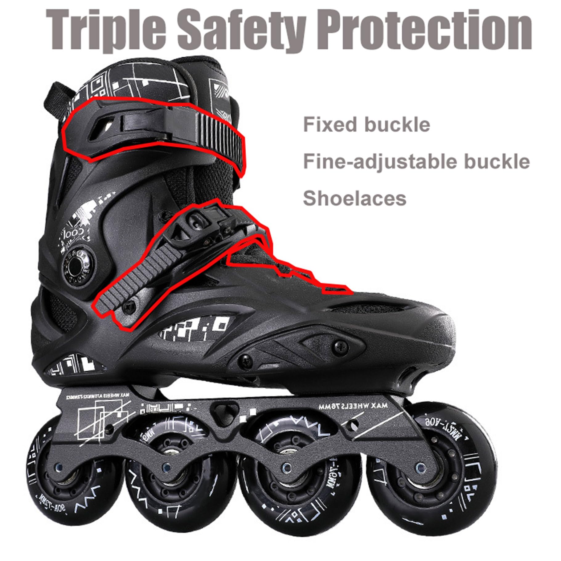 Roller Homme Et Femme, Patin À Roulette Adulte, Rollers en Ligne pour L'extérieur Et L'intérieur, Roller Chaussures - Doublure Respirante Lavable Et Roues en PU 90A Résistantes À l'usure
