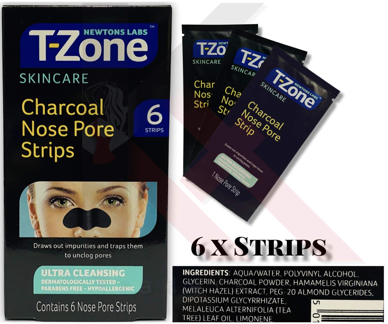 T-Zone Ultra Cleansing Charcoal Nose Pore Strips