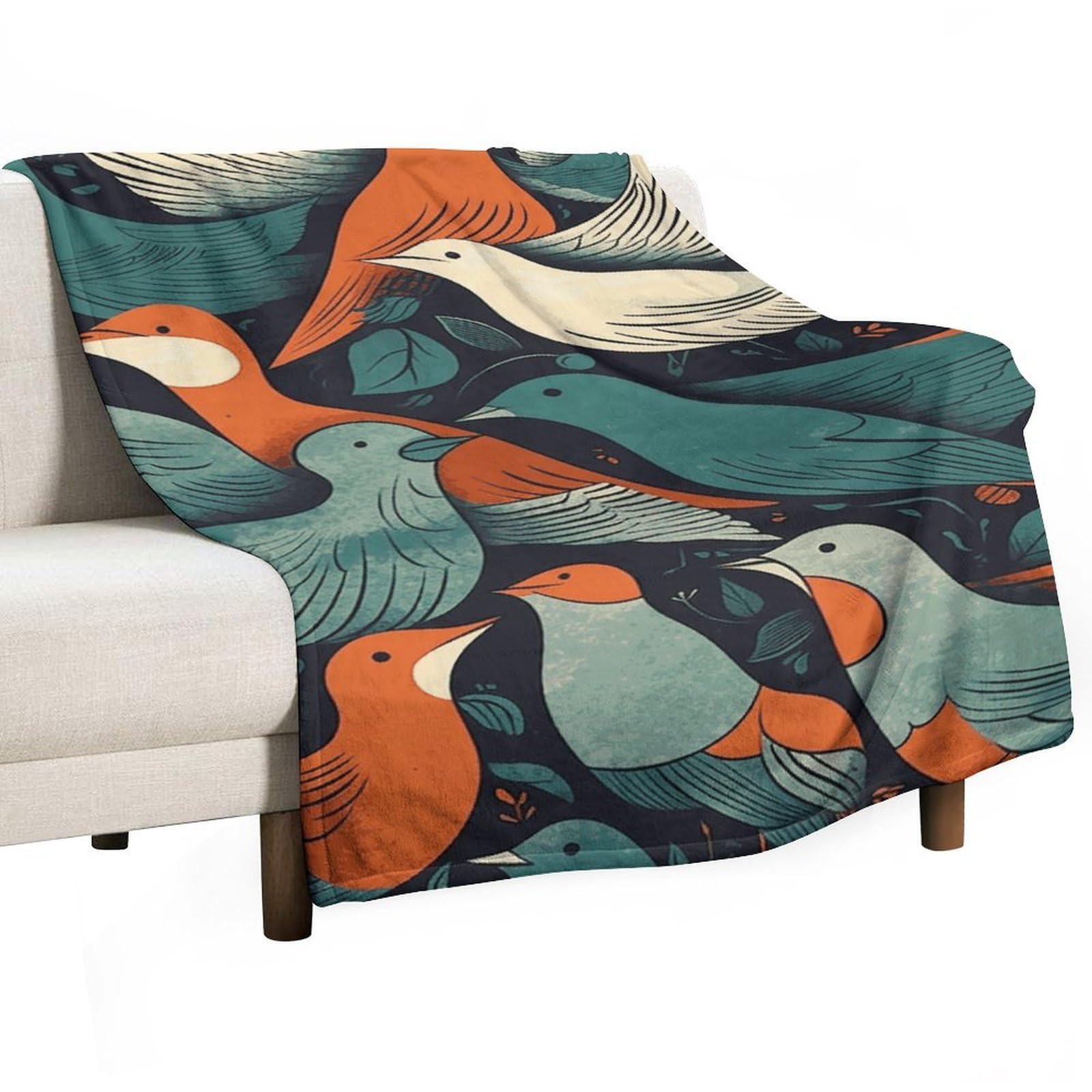 Couverture polaire en flanelle d'oiseaux 76x127 cm douce