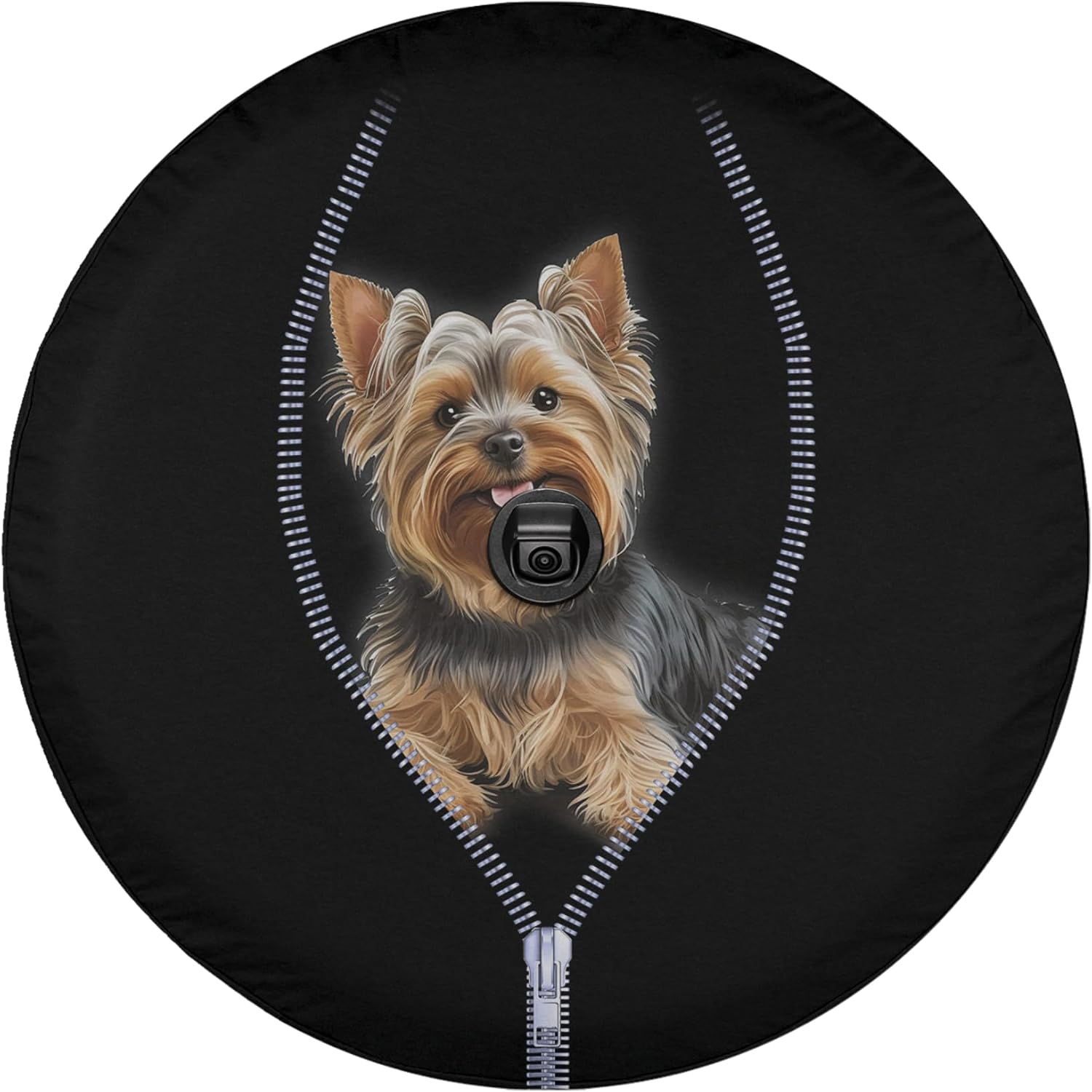 VanLich Shop Cute Dog Spare Tire Cover with/Without Backup Camera Hole – Dog Themed Tire Cover, Dog Spare Wheel Cover (Yorkshire Terrier)