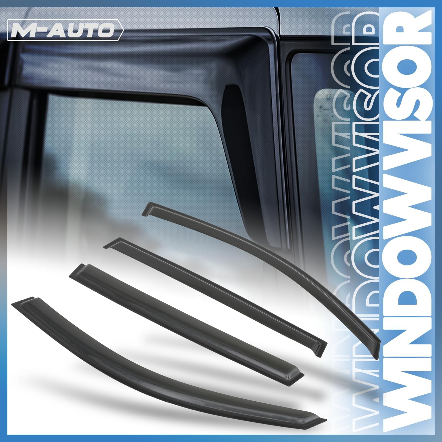 M-AUTO Outside Mount Window Visors Compatible with 09-16 Volkswagen Tiguan, Tape-On Rain Guards Shields, 4 PCs