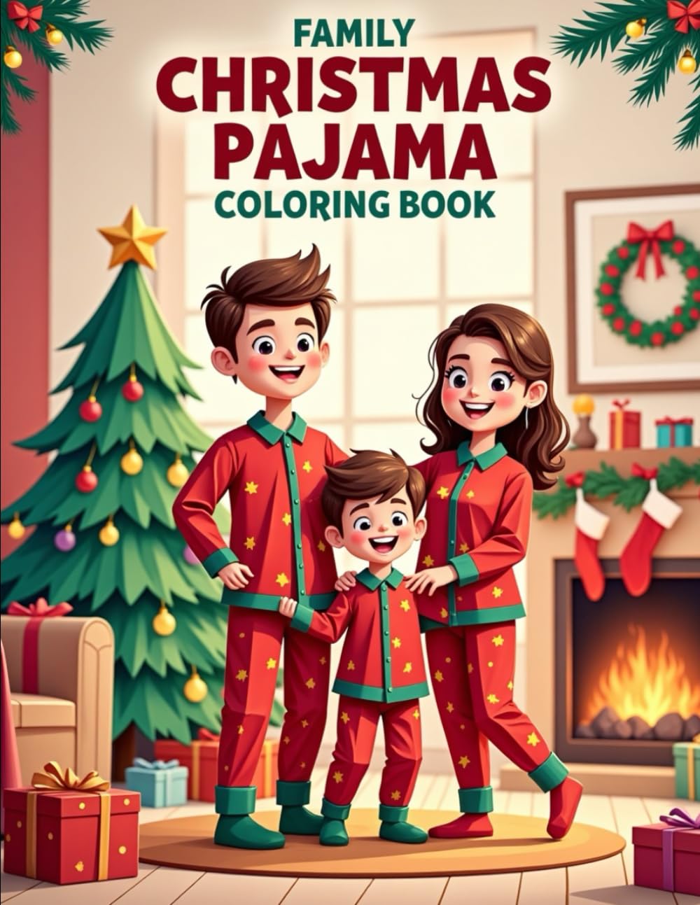 Family Christmas Pajama Coloring Book: Matching Pajama Christmas Coloring Fun for the Whole Family