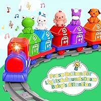 Vista 2 de Train Set for Toddlers 2-4,Toddler Toys for 1 2 3 Year Old,Electric Train Set Montessori Learning Matching & Sorting Toys, Learning Toy Birthday