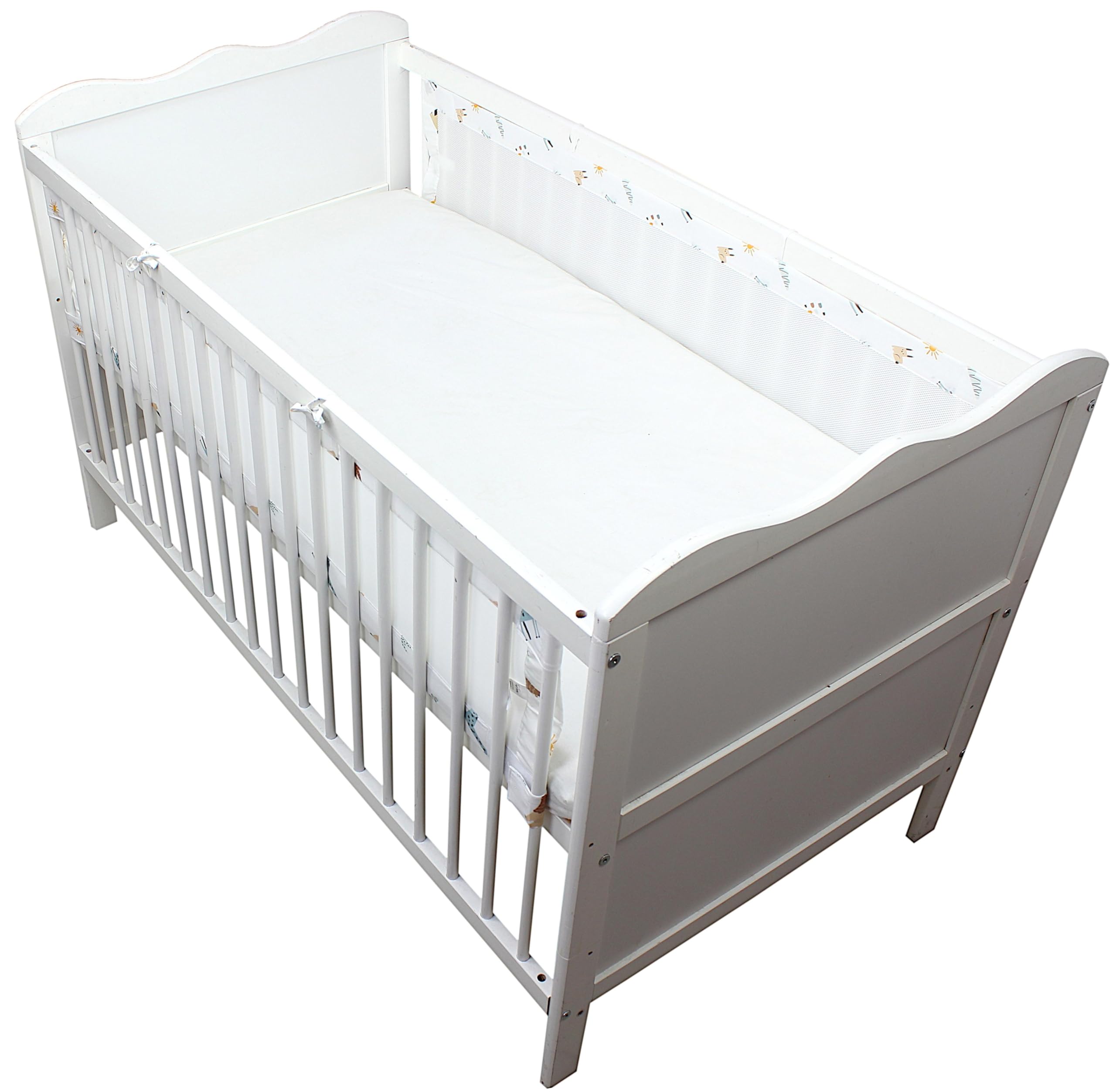 TupTam Protezione Paracolpi per Lettino Nido per Neonati Traspirazione Air Mesh 2 Pack, Mondo Safari, ca.128 x 30 cm (per Lettino 140x70)