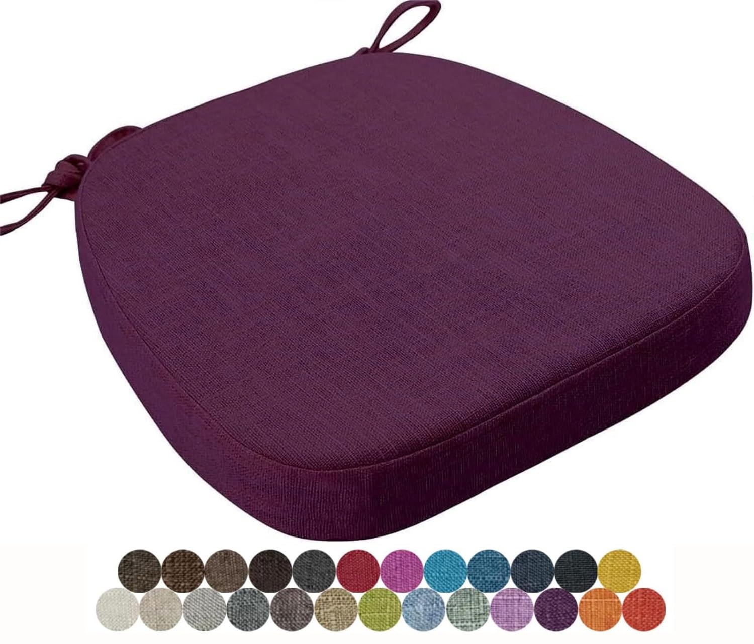 Seokor Color25 Chair Cushion Kitchen, Memory Foam Chair Pads, 40X38/43X40/43X42cm With Ties Non-Slip Chair Pads，Outdoor Indoor Seat Cushion For Dining Office Garden Chair(,43X40x5cm)