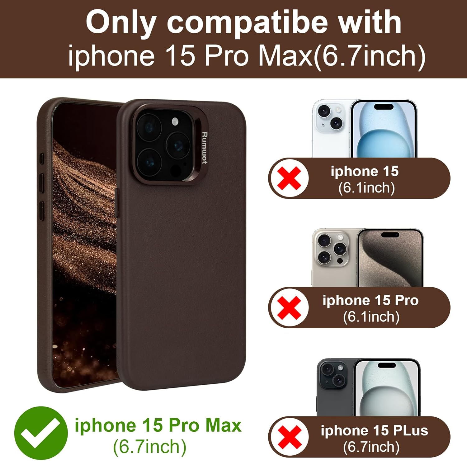 Coffee Brown Genuine Leather Case for iPhone 15 Pro Max with Hidden Stand, Multifunctional Slim Fit Unique Designer Phone Protective Cover Compatible with MagSafe for Men Women - Image 8