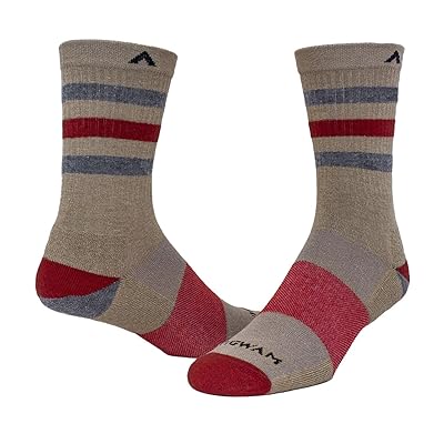 Wigwam Super Stripe Mid Crew Quarter Length Socks Shoes Khaki