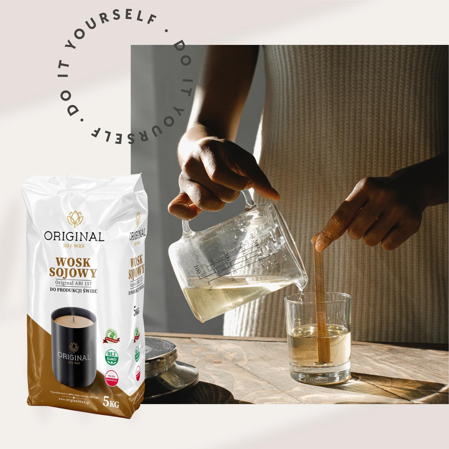 Soja Wachs 5kg, Vegan Sojawachs für Kerzen - Kerzenwachs zum Gießen - Wachsplättchen - Gießkerzen - Duftkerzen - Candle Wax