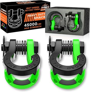AUTOBOTS Separate D Ring Shackles Heavy Duty 3/4" Shackle Green