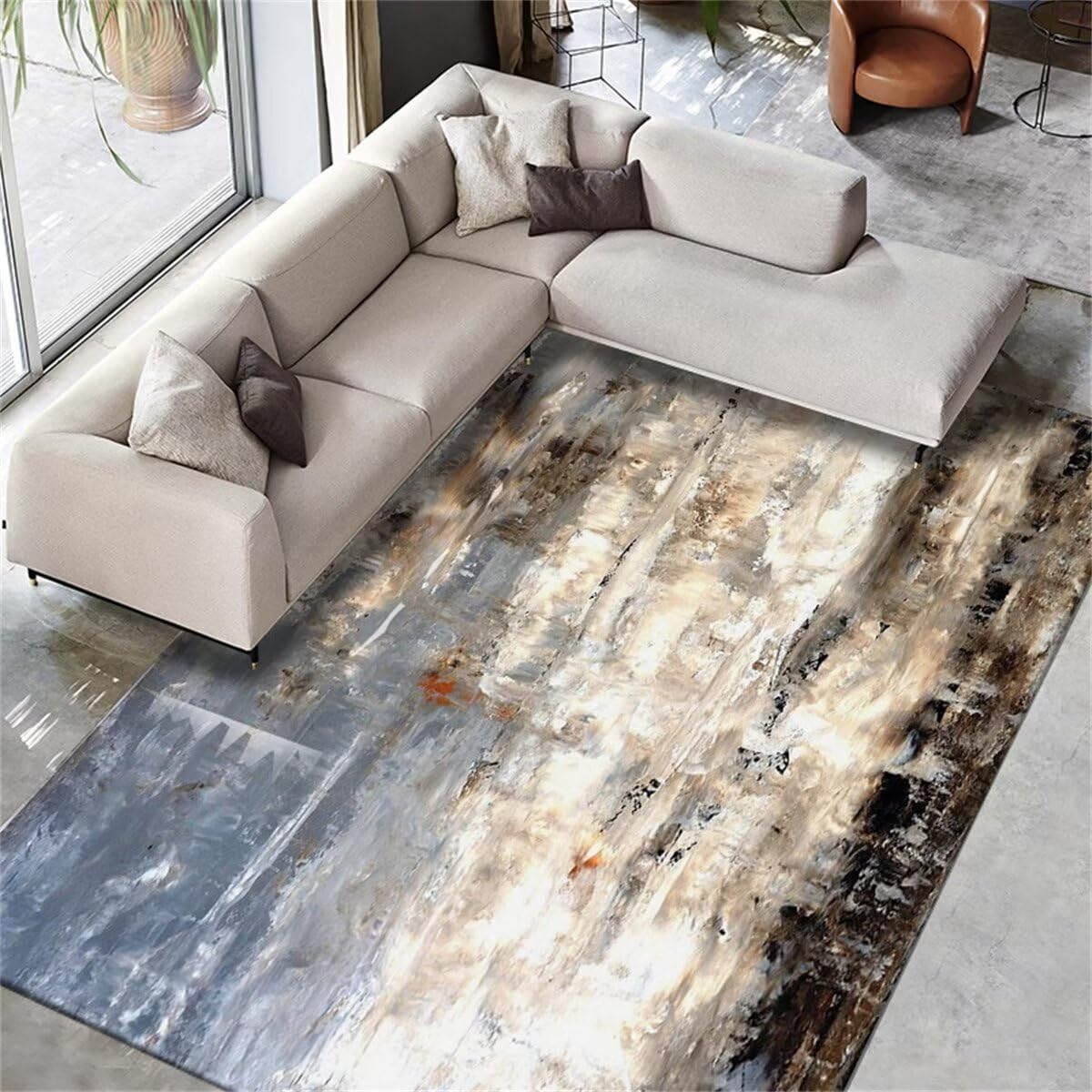 Tapis de salon bleu grand format 200X260CM pour habiller une chambre d'adolescente