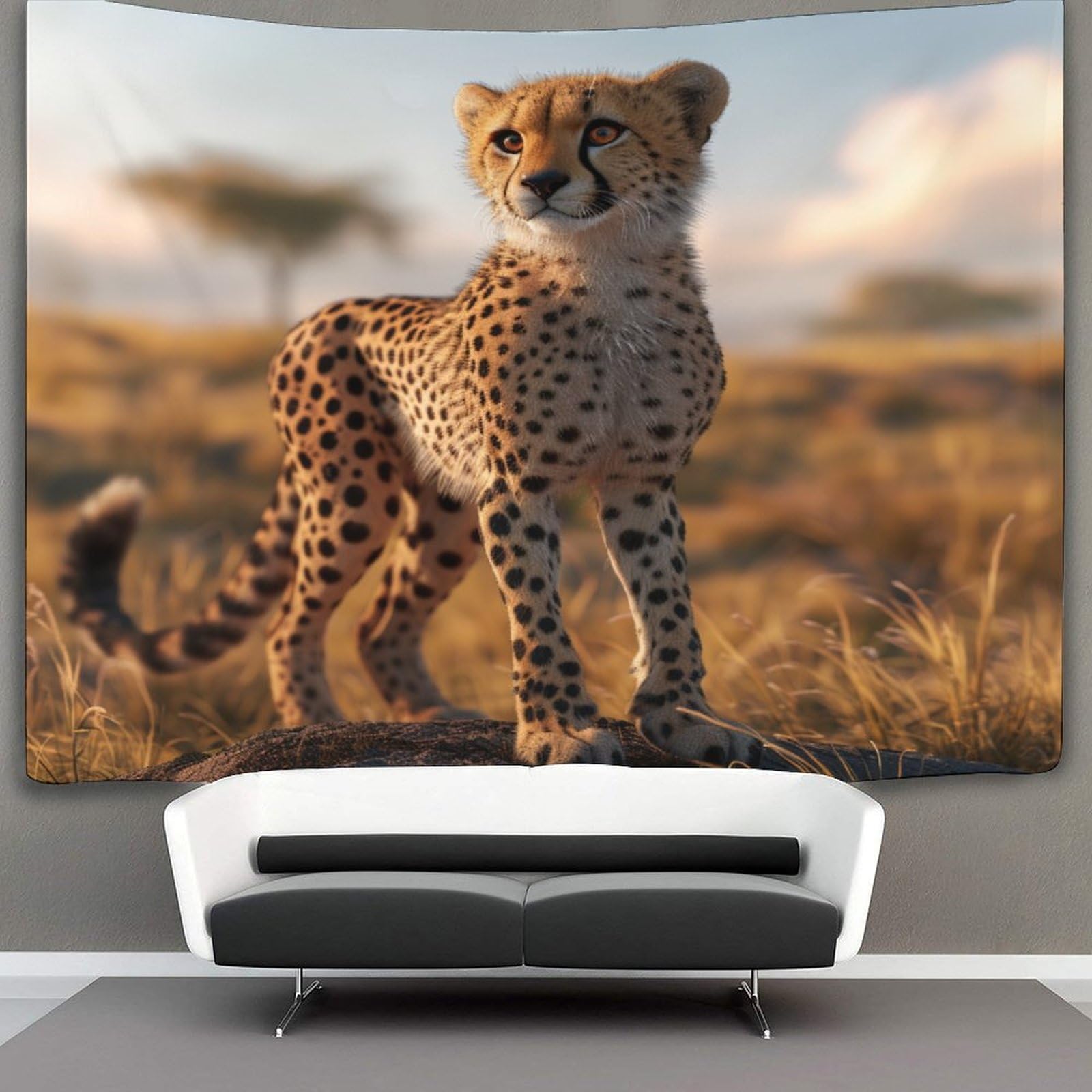 kaiyun Cheetah Tapestry Animal Tapestries 3D Wall Hanging Home Decorations for Room 150cmx200cm