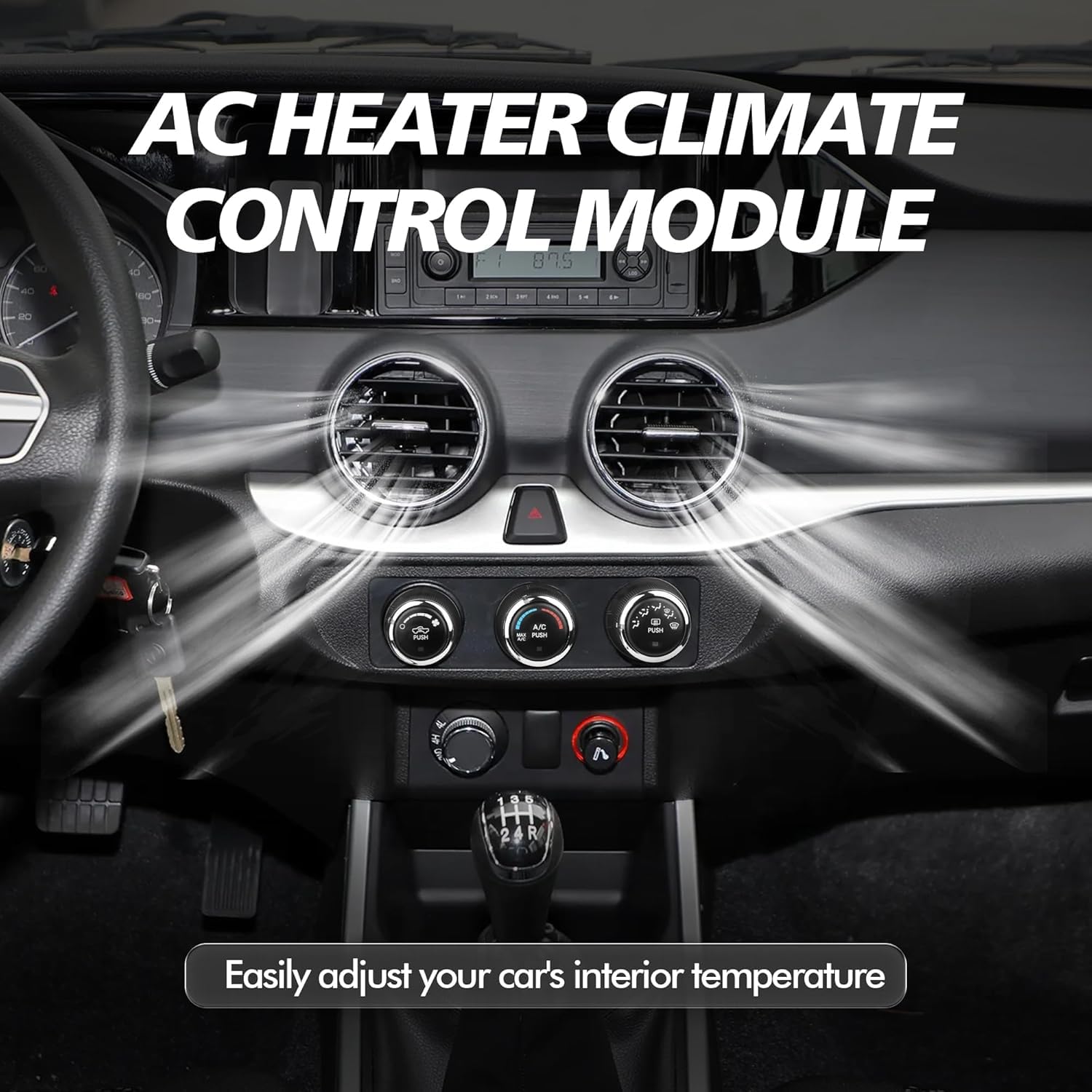 Front Climate Control Module Heater A/C Control Switch 68268189AA Fit for Dodge Ram 1500 2500 3500 2013-2017 HVAC Control Panel Assembly Replaces 68226600AA 68226600AB 68105021AC 68105021AD