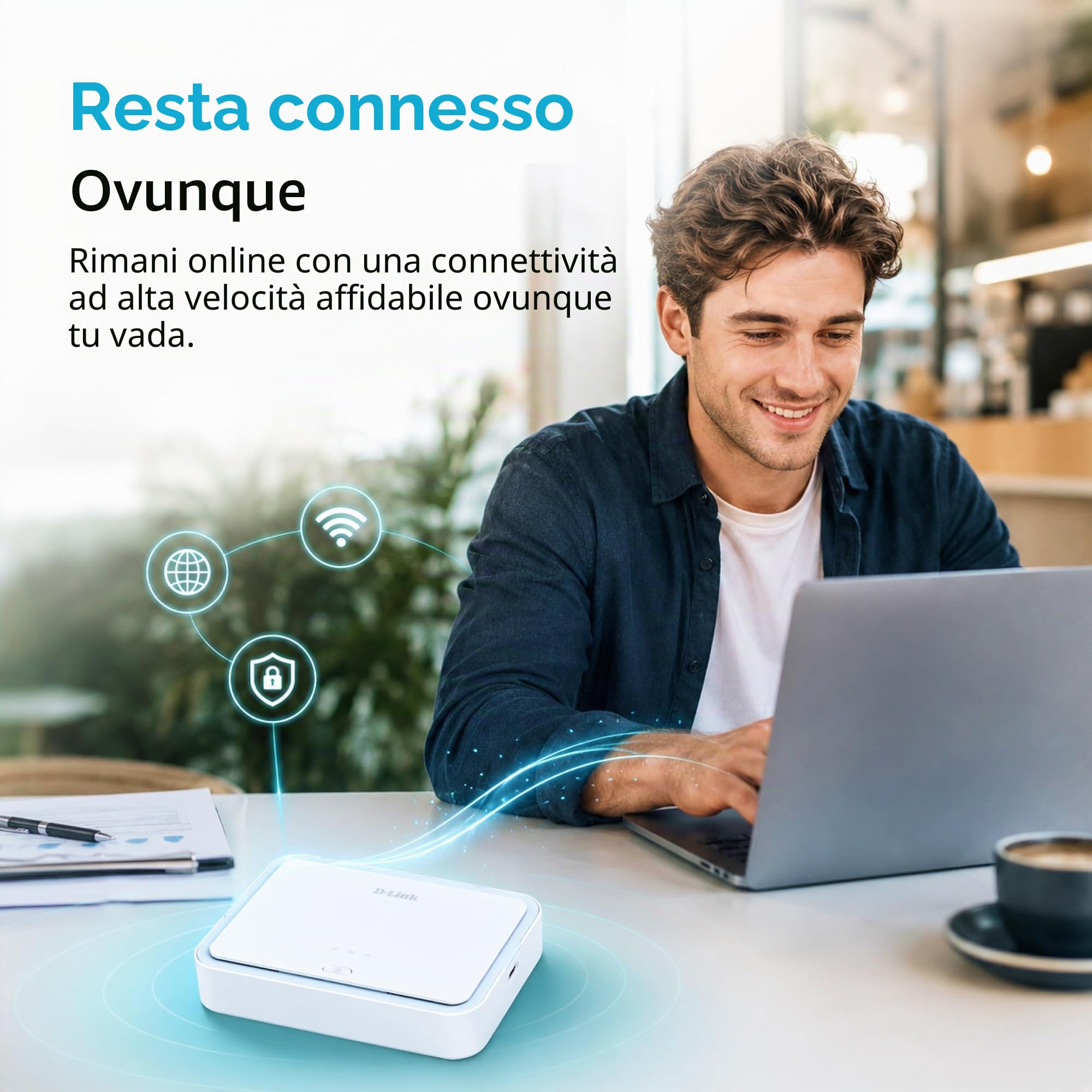 D-Link DBR-330-G Router Mobile 5G NR AX3000 Wi-Fi 6 (DBR-330-G) – Fino a 4,67 Gbps, AX3000 Dual Band, Batteria 5260 mAh, 32 Dispositivi, MicroSD, USB-C, Hotspot 5G Portatile