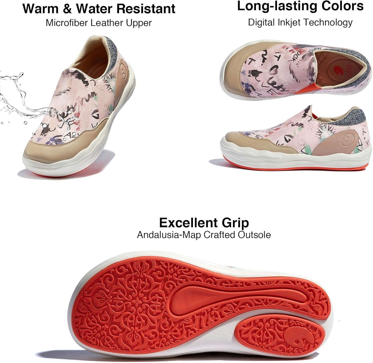 UIN Women's Fashion Platform Sneaker Slip On Walking Casual Comfortable Art Painted Travel Shoes Andalusia - Image 6