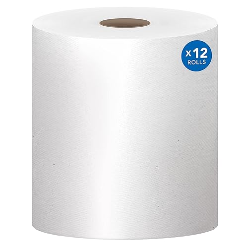 Scott® Essential - Toallas en rollo duro universales (01040), con Absorbency Pockets™, núcleo de 1.5", blanco, (800'/rollo, 12 rollos/caja,