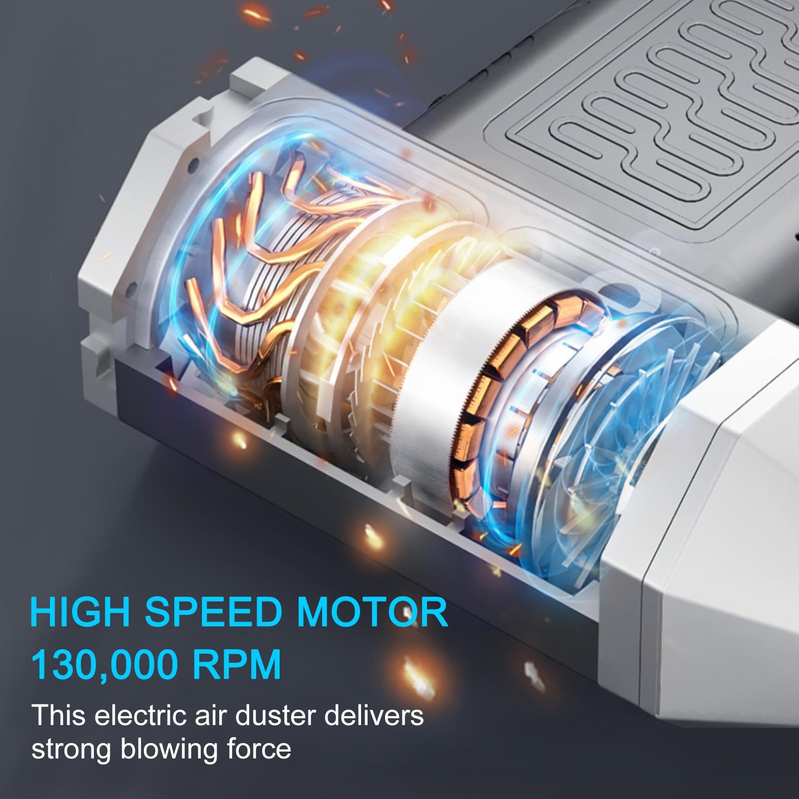 Compressed Air Duster, 130000RPM Mini Electric Air Duster,Adjustable Mini Blower Cordless Air Broom, Rechargeable Air Duster for Car, Outdoors, Reusable