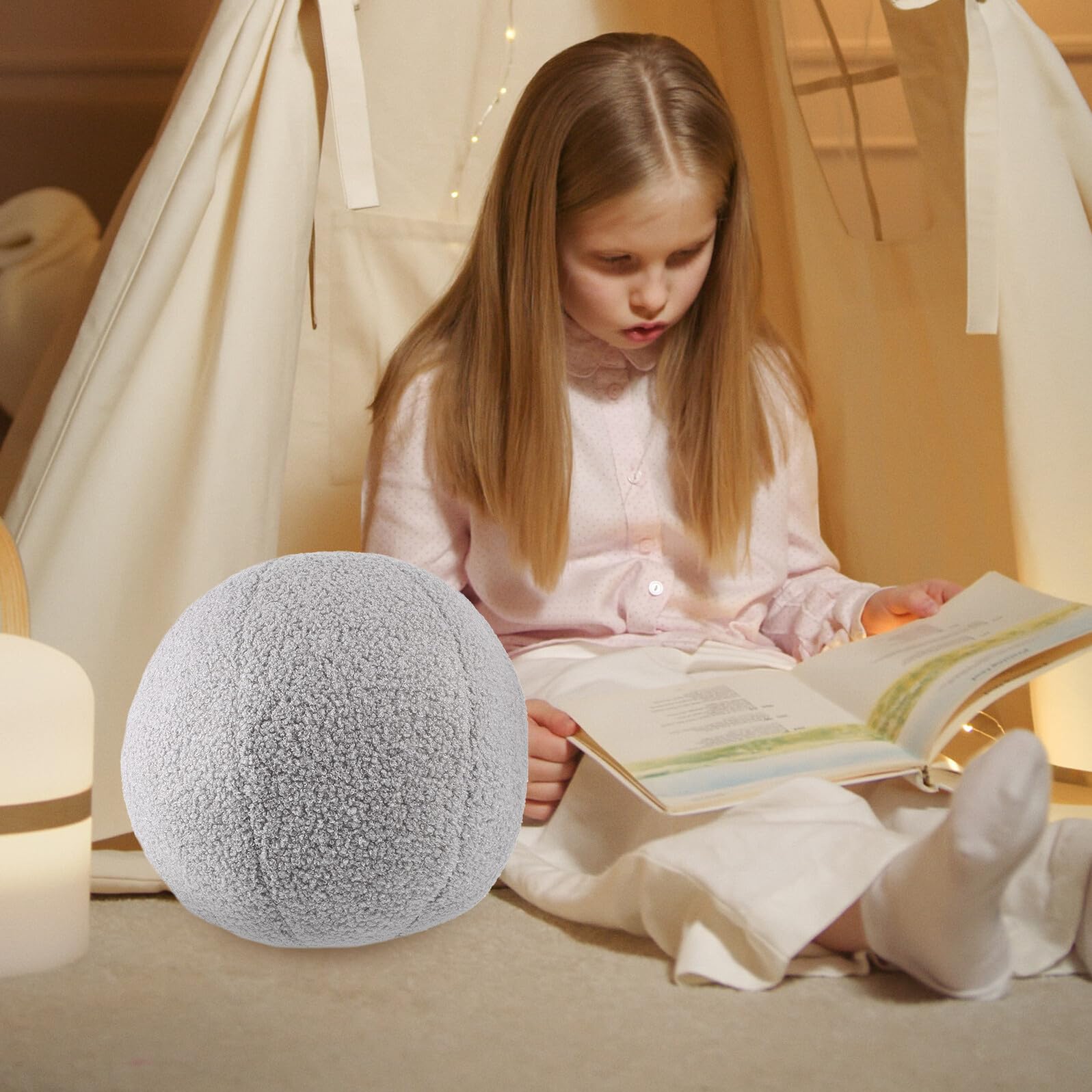 VANZACK Cuscino Stile Moderno e Semplice Sferico in Peluche Morbido Imbottitura in Cotone Pp, Facile da Pulire Come Oggetto Decorativo per Casa e Uso Quotidiano