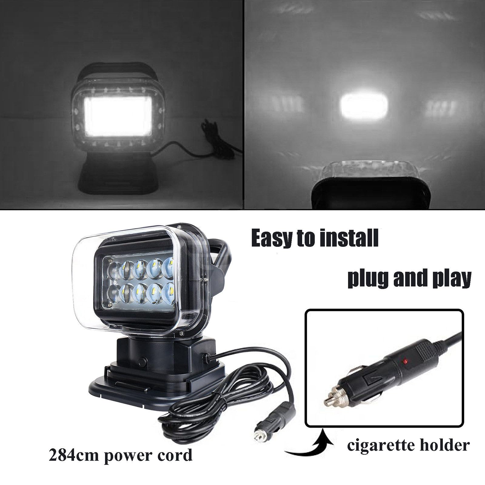 Reflektor pojazdu LED 50W Zdalnie sterowany reflektor automatycznie odbiera sygnały dla pojazdów terenowych, ciężarówek, motocykli, łodzi