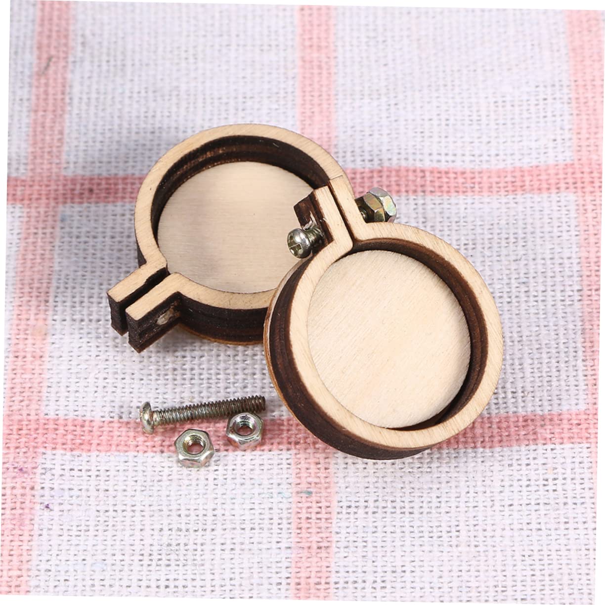 Set di 25 mini cerchi da ricamo, mini cornici rotonde da ricamo, in legno, mini cerchi per punto croce, mini cerchi da ricamo elasticizzati per ciondoli fai da te, orecchini