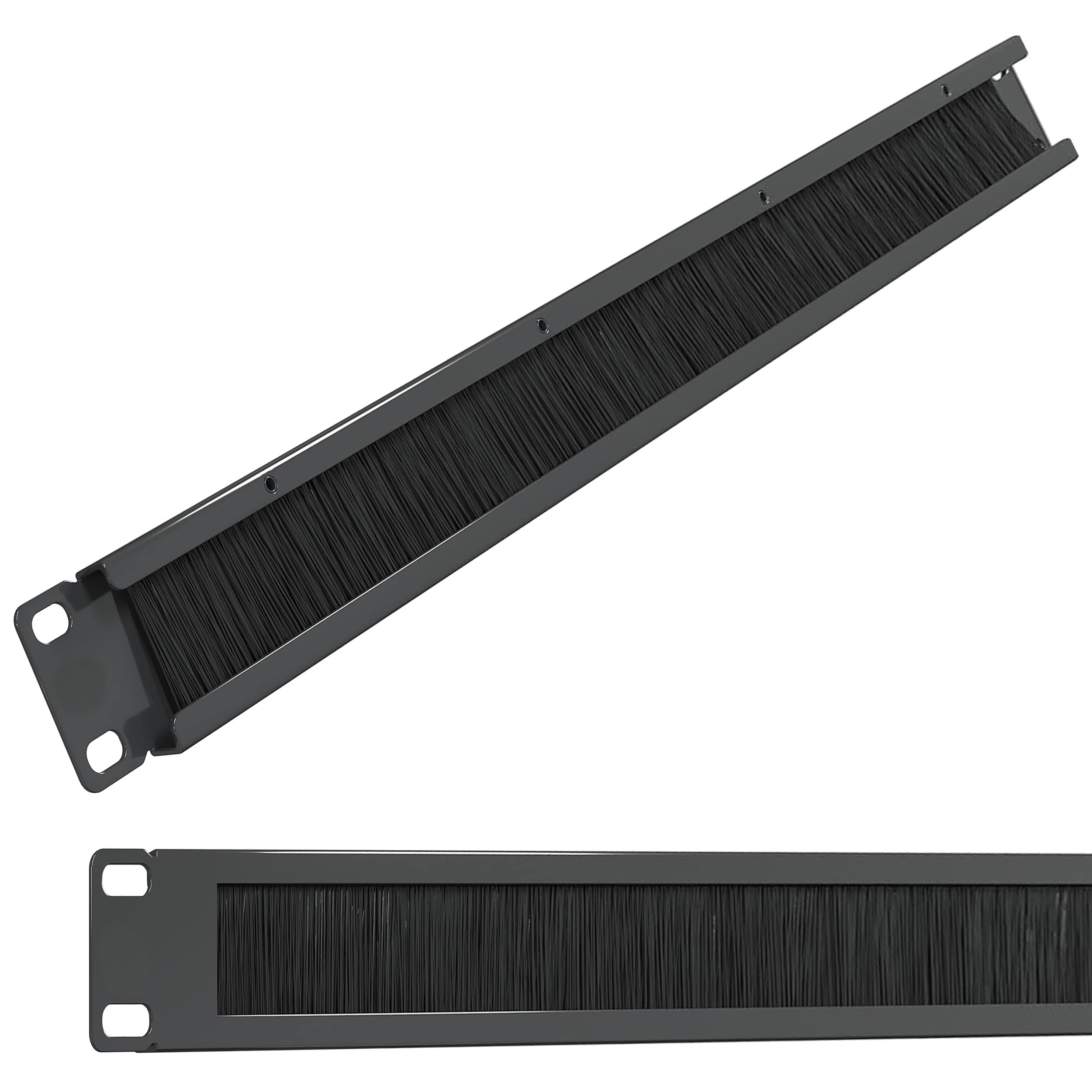 Electriduct Brushed 1U Cable Manager Server Rack Wire Management System (bristles Keep Component Clean)