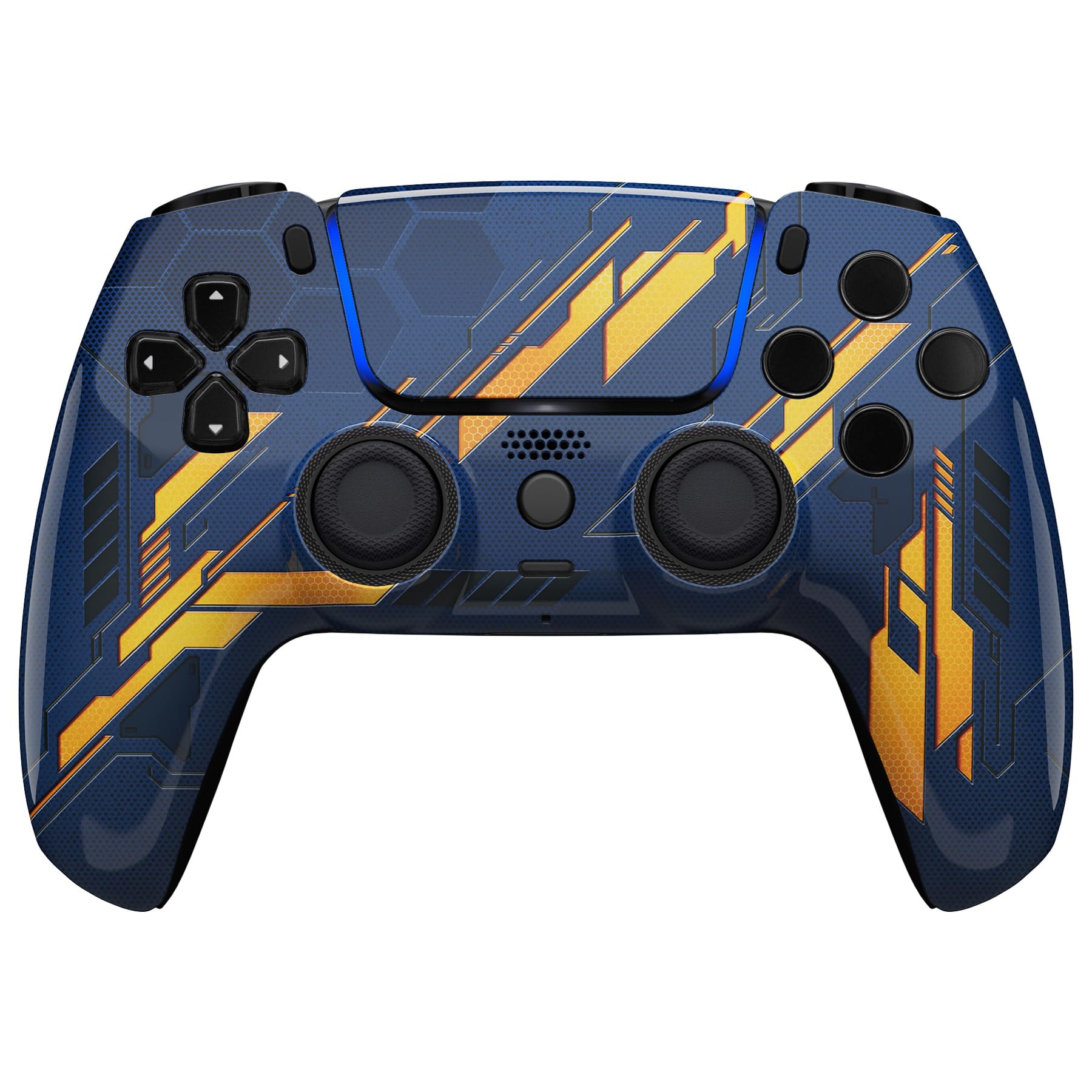 eXtremeRate Luna Cover Ricambio per ps5 Controller,Custodia Copertura Frontale Scocca Shell Ridisegnato&Touchpad&Anelli Compatibile con ps5 Joystick BDM 010/020/030/040/050-Mecha Arancio